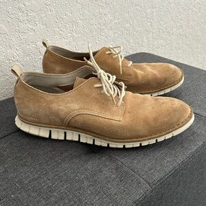 Cole Haan ZeroGrand Suede Tan Beige Oxford Stitchout